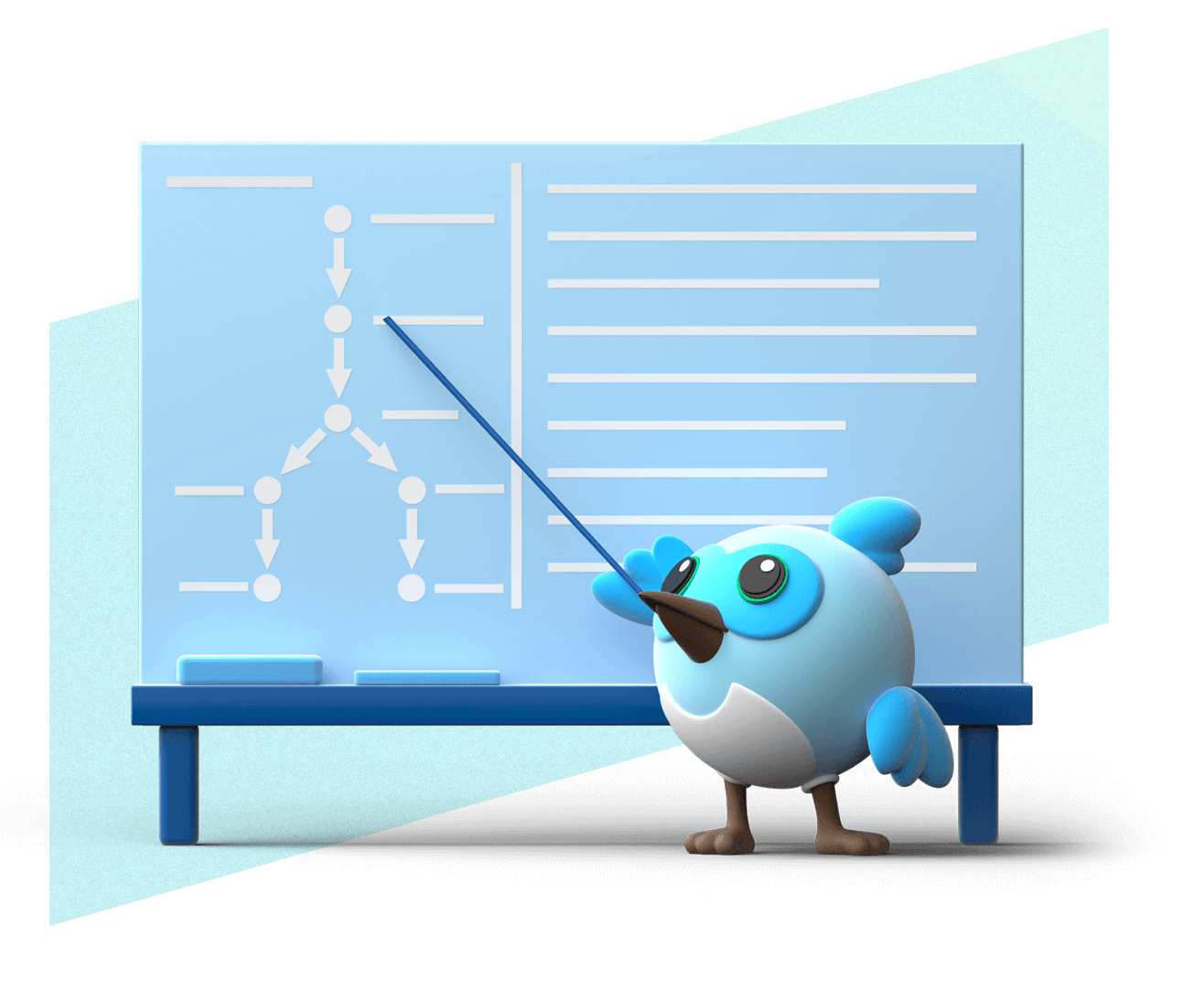Dash helping you explore Flutter learning resources.